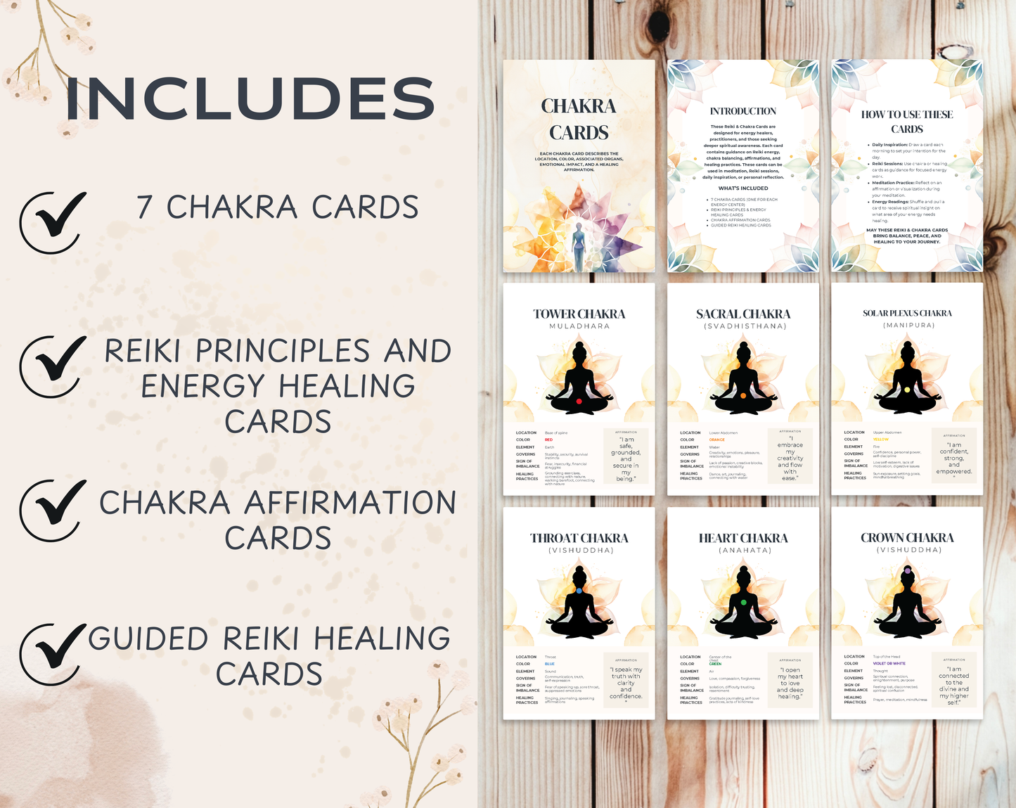 30 Chakra Affirmation Cards