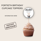 40th Birthday Cupcake Toppers Man