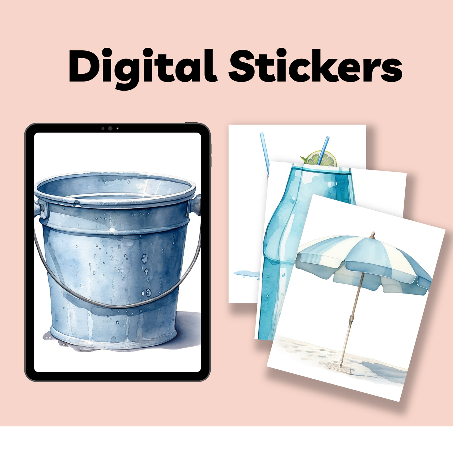 Beach Coastal Themed Digital Stickers