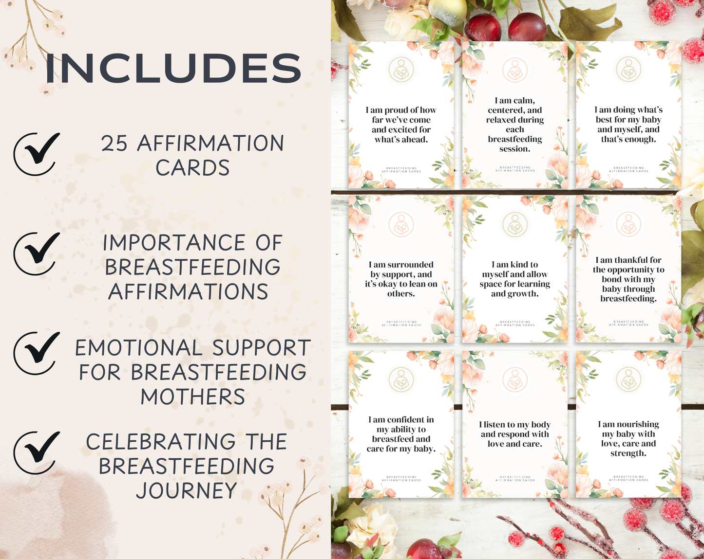 25 Breastfeeding Affirmation Cards