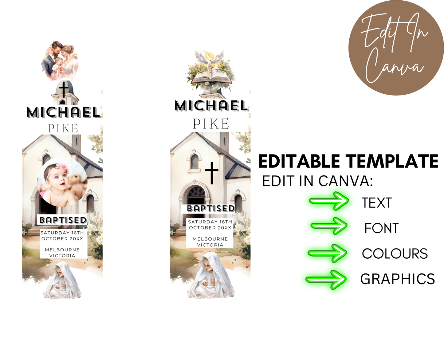 Baptism Bookmarks Male