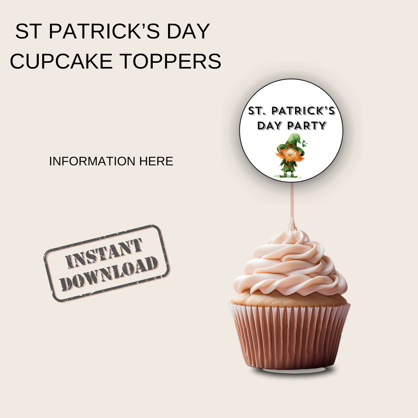 St Patrick's Day Cupcake Toppers