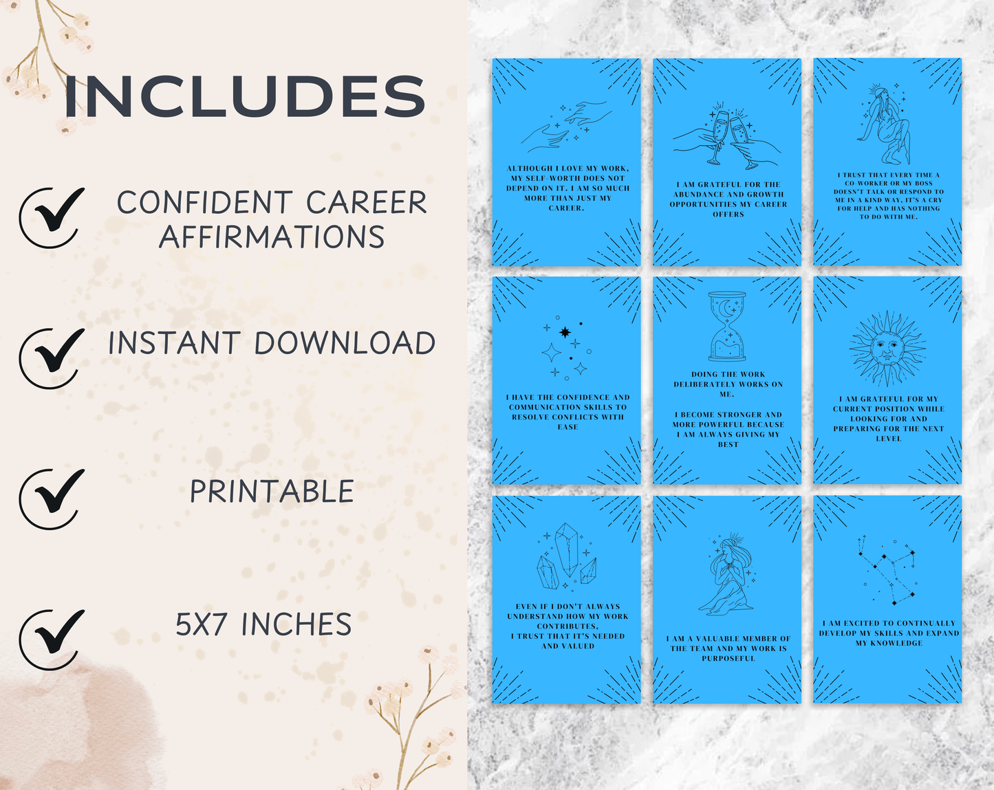 20 Confident Career Affirmation Cards