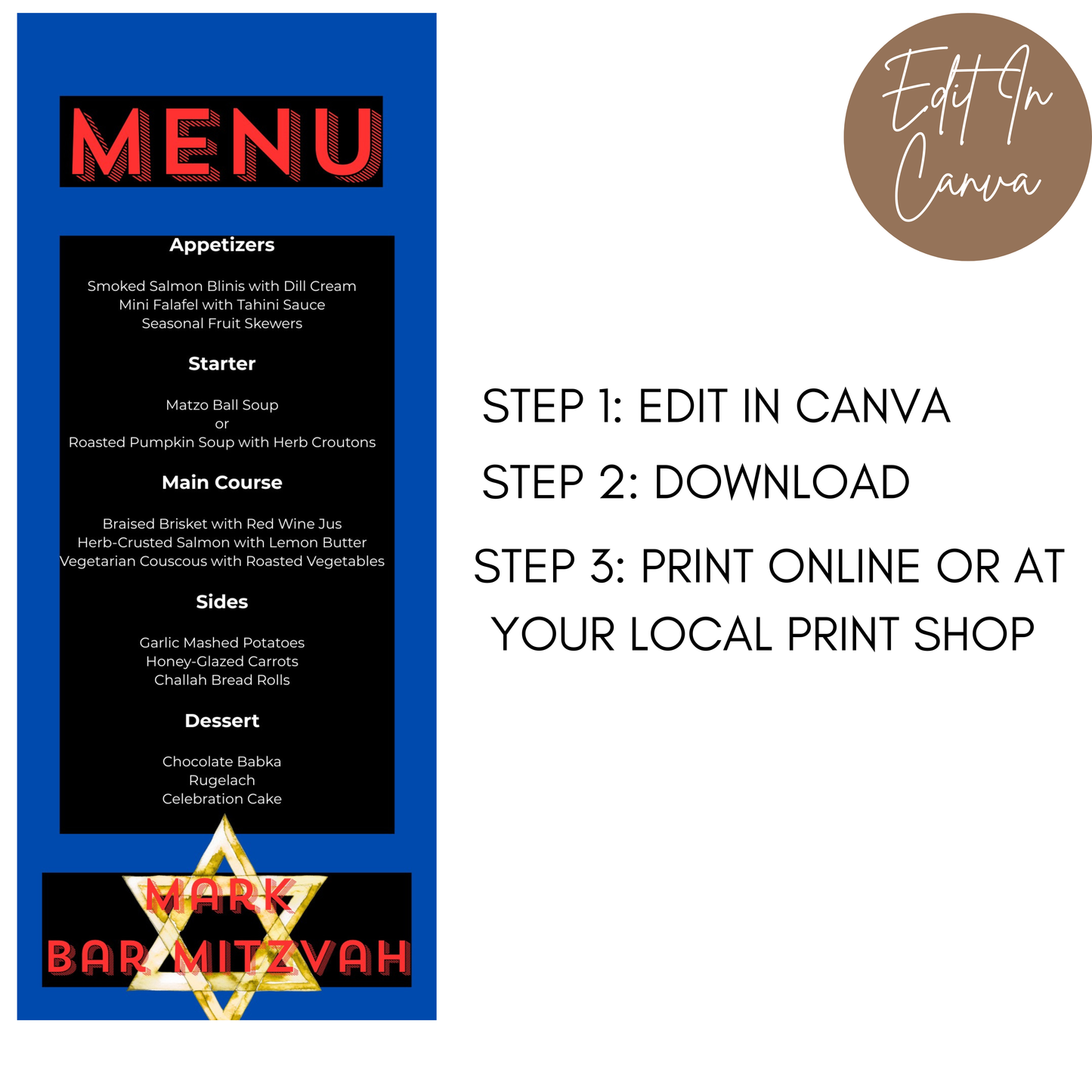 Bar Mitzvah Menu