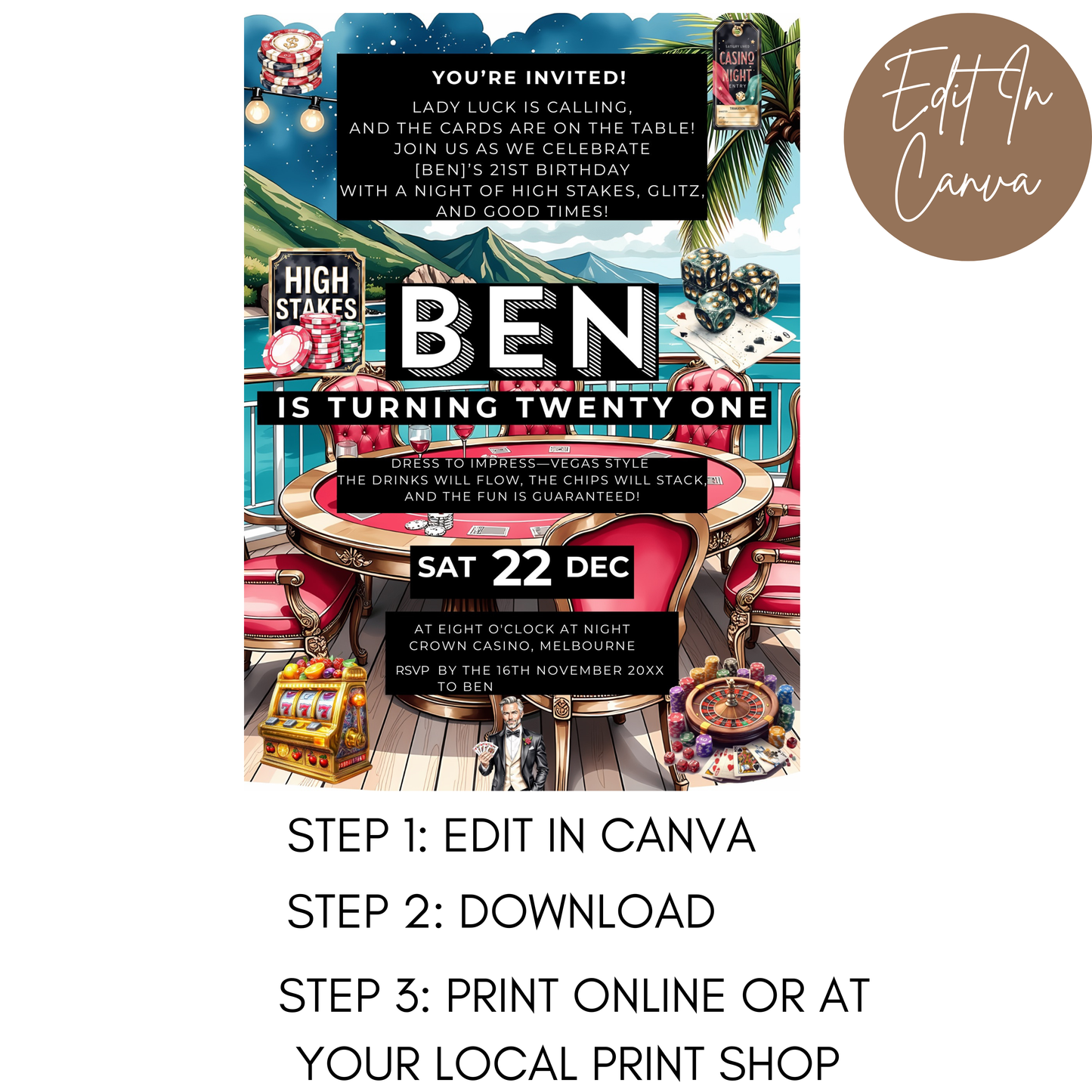 21st Birthday Invitation