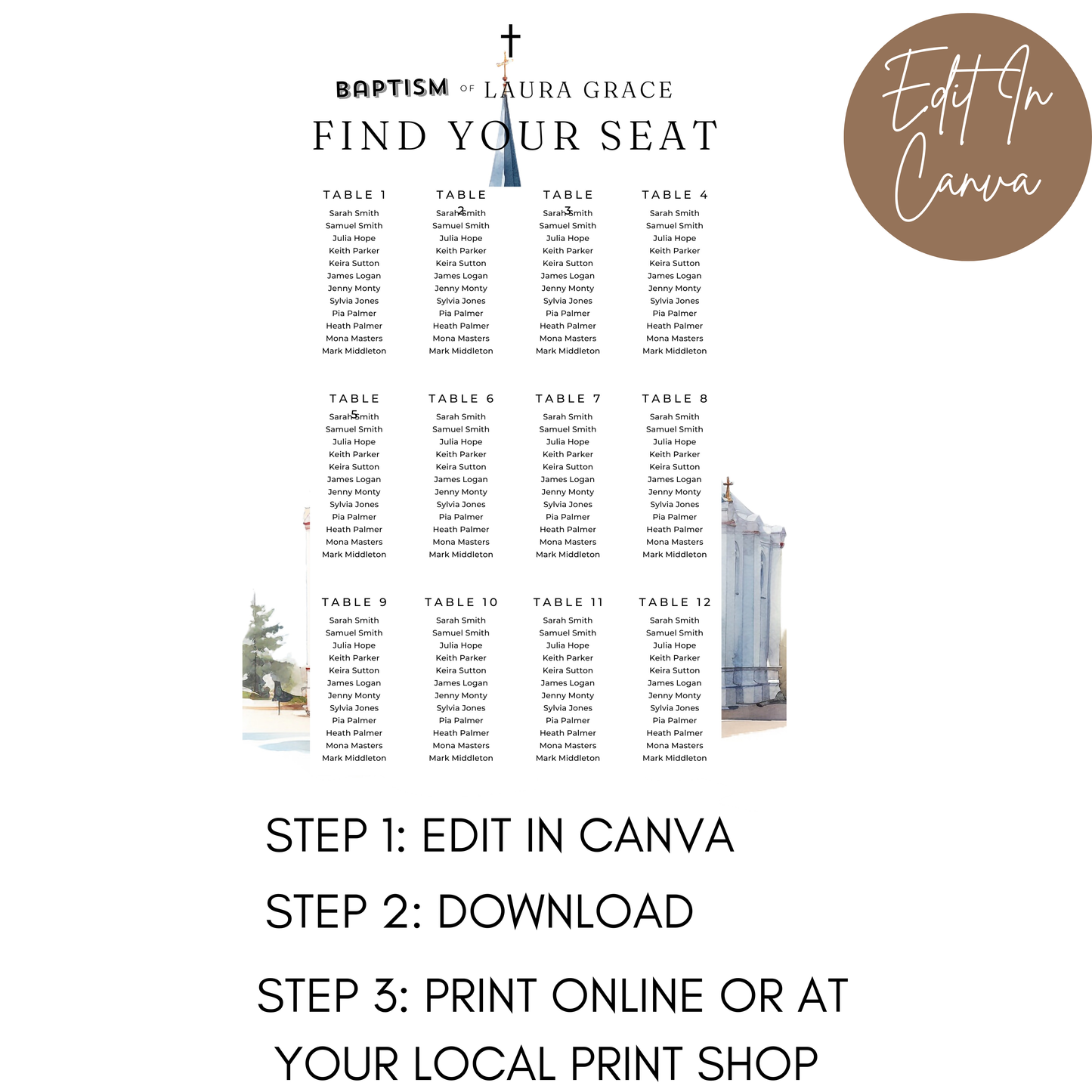 Baptism Seating Chart