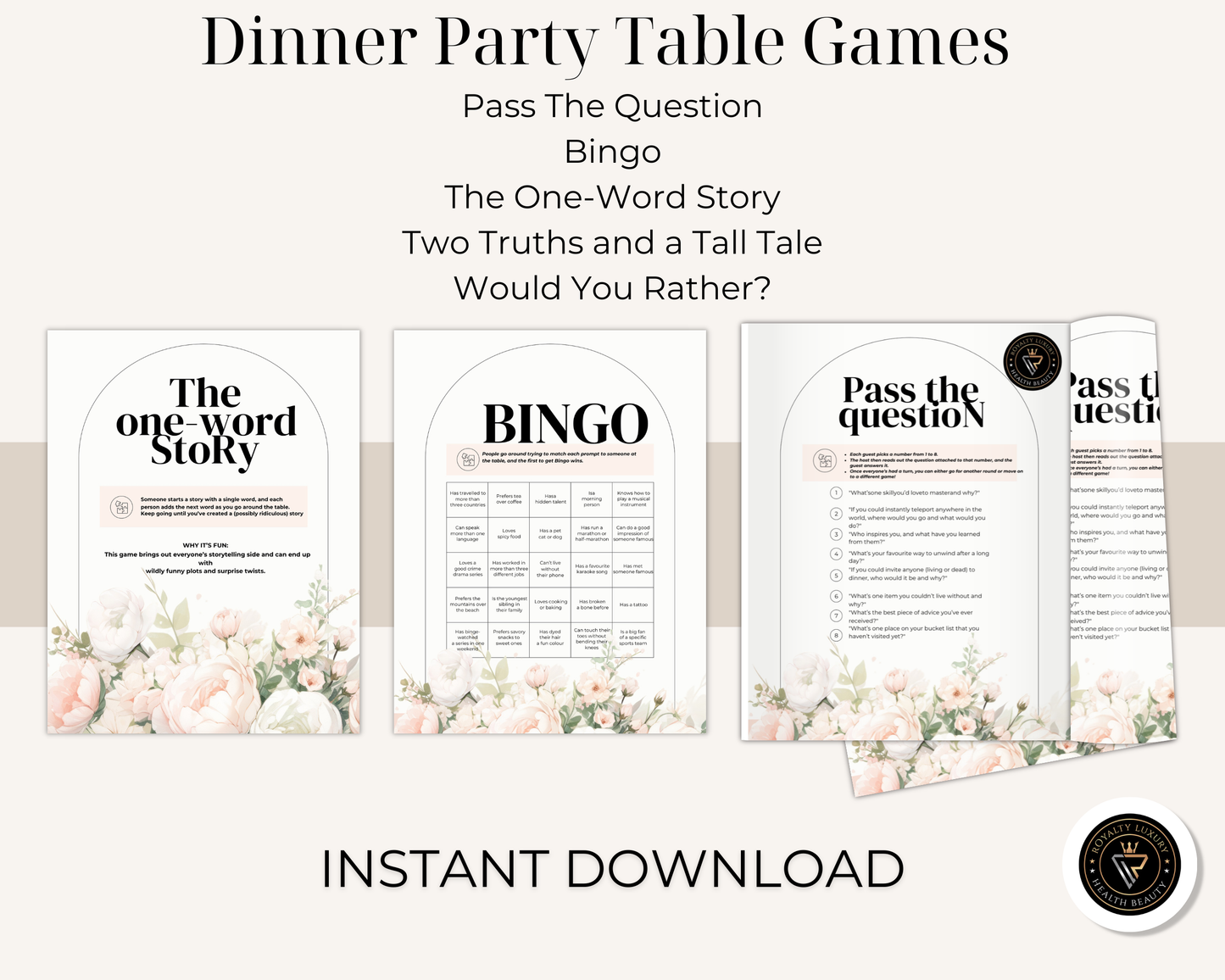 Dinner Party Table Games