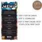 21st Birthday Menu