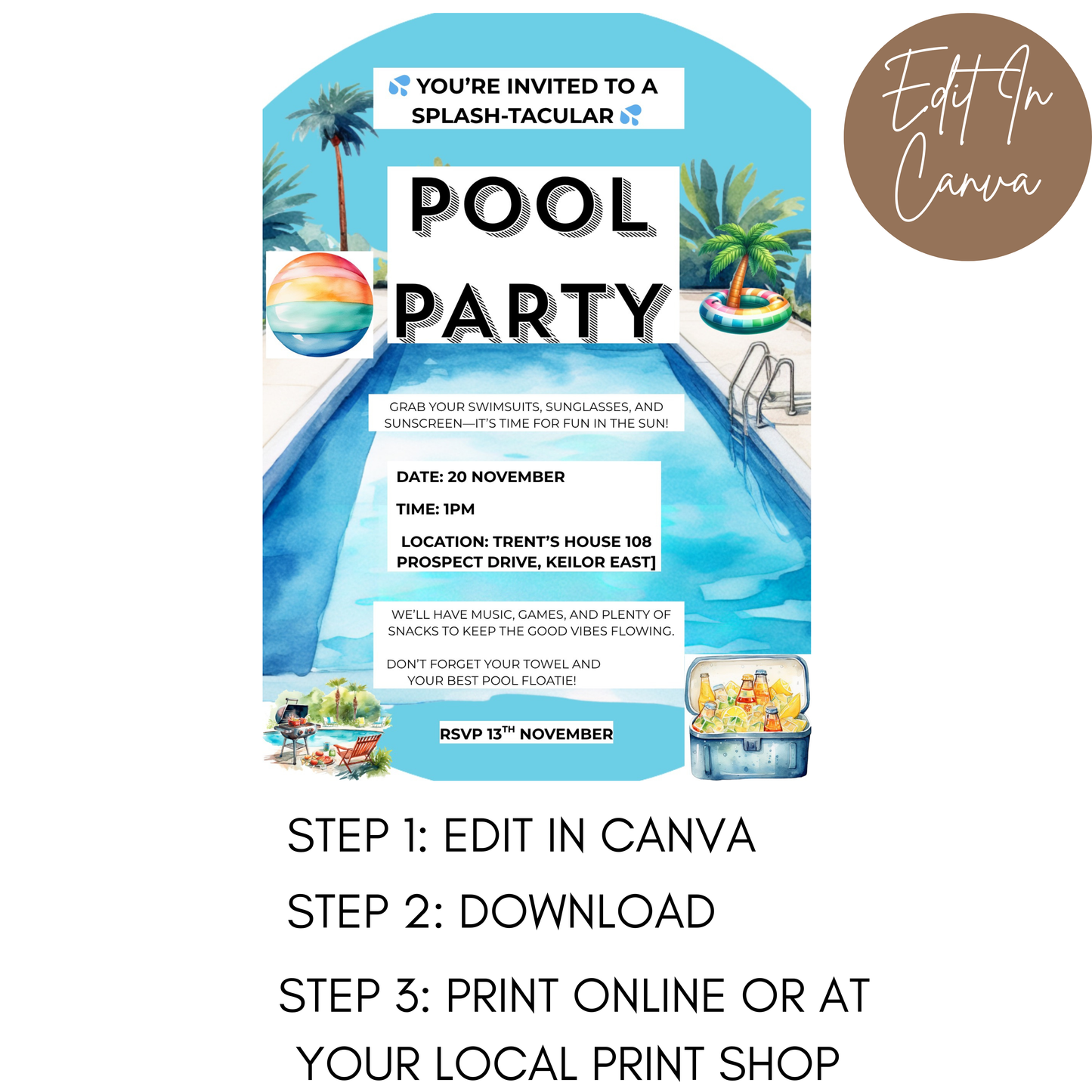 Pool Party Invitation