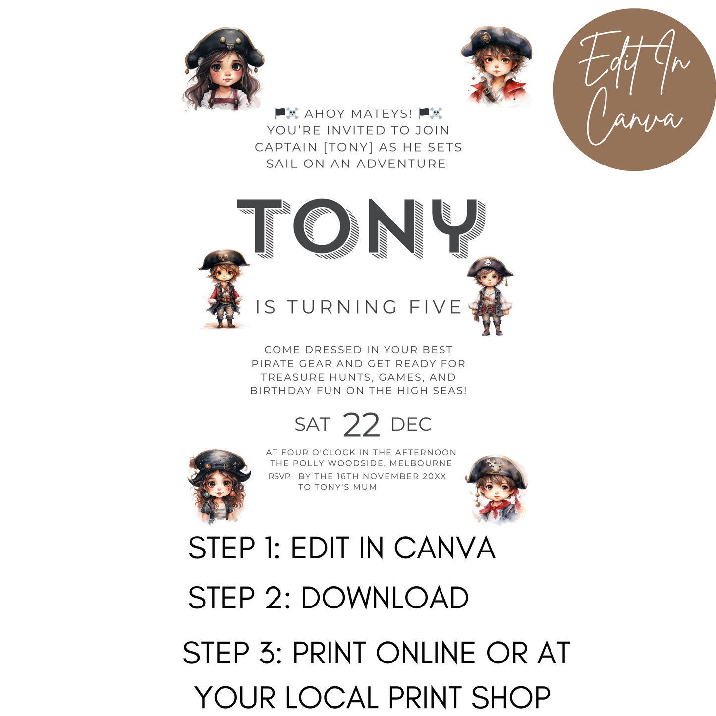 5th Birthday Invitation