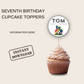 7th Birthday Cupcake Toppers Boy