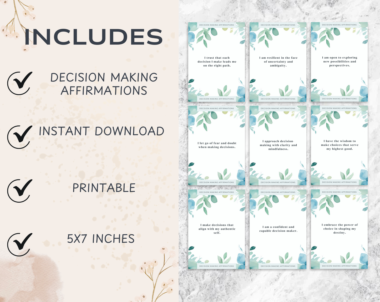 30 Decision Making Affirmation Cards