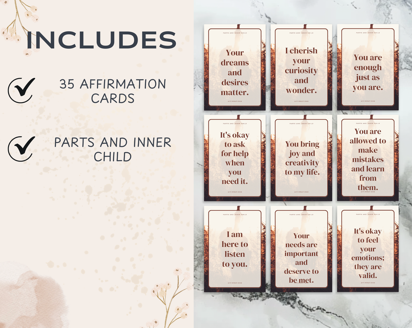 35 Parts and Inner Child Affirmation Cards