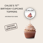 70th Birthday Cupcake Toppers Girl
