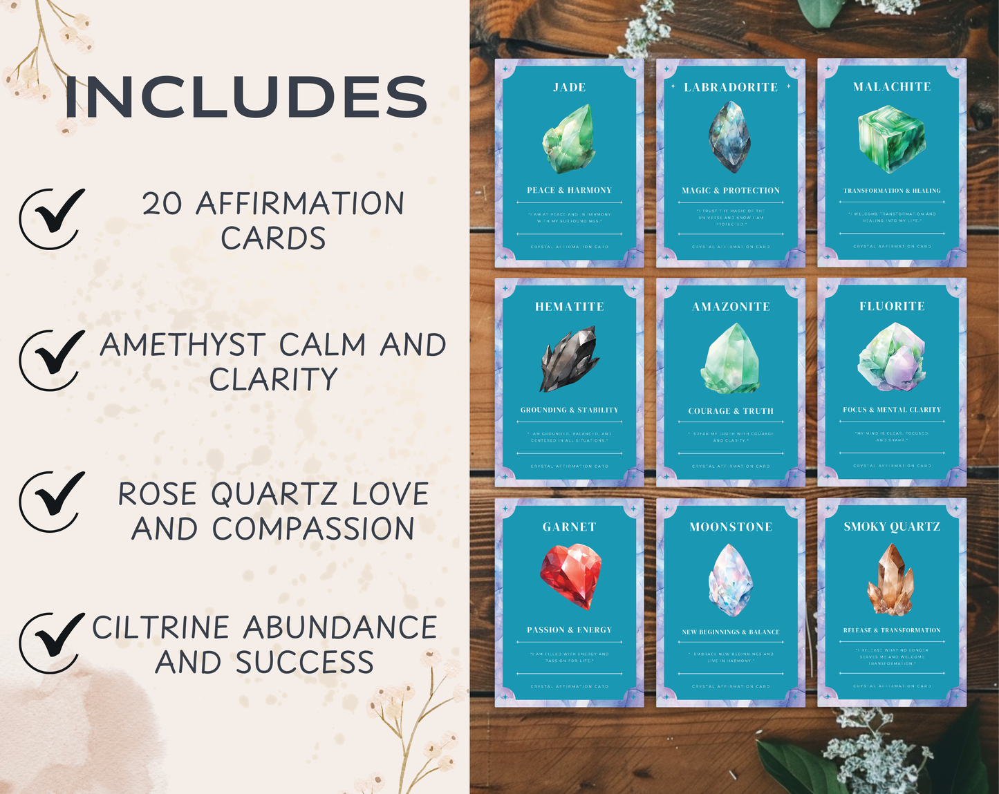 Crystal Affirmation Cards