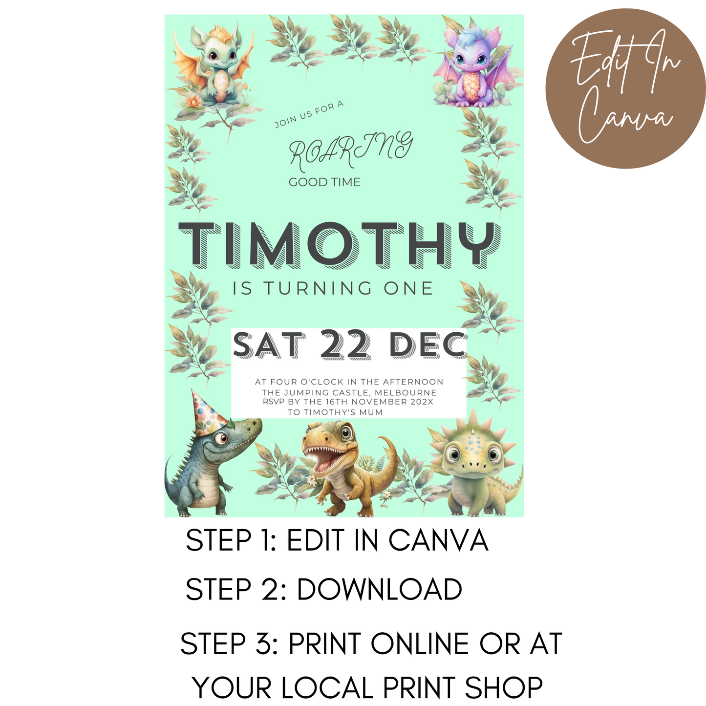 1st Birthday Invitation Boy