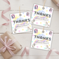 6th Birthday Thank You Tag