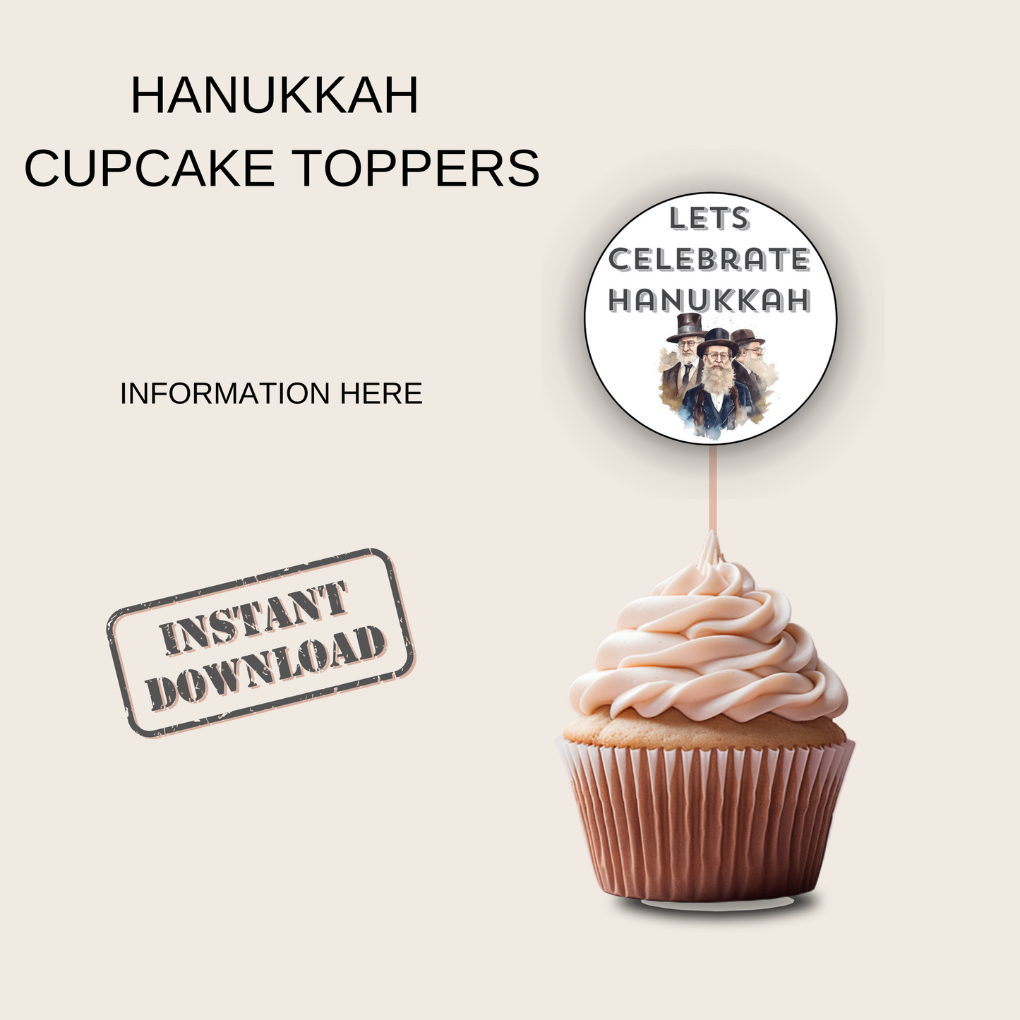 Hanukkah Cupcake Toppers