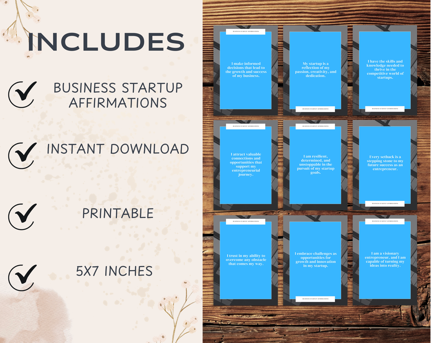 30 Business Startup Affirmation Cards