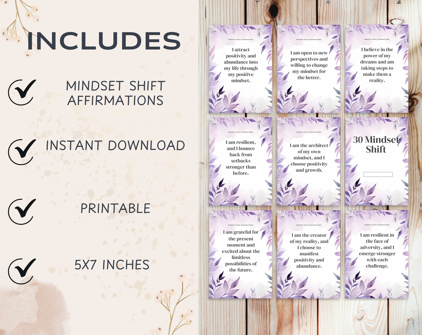 Mindset Shift Affirmation Cards
