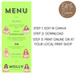 5th Birthday Menu Female