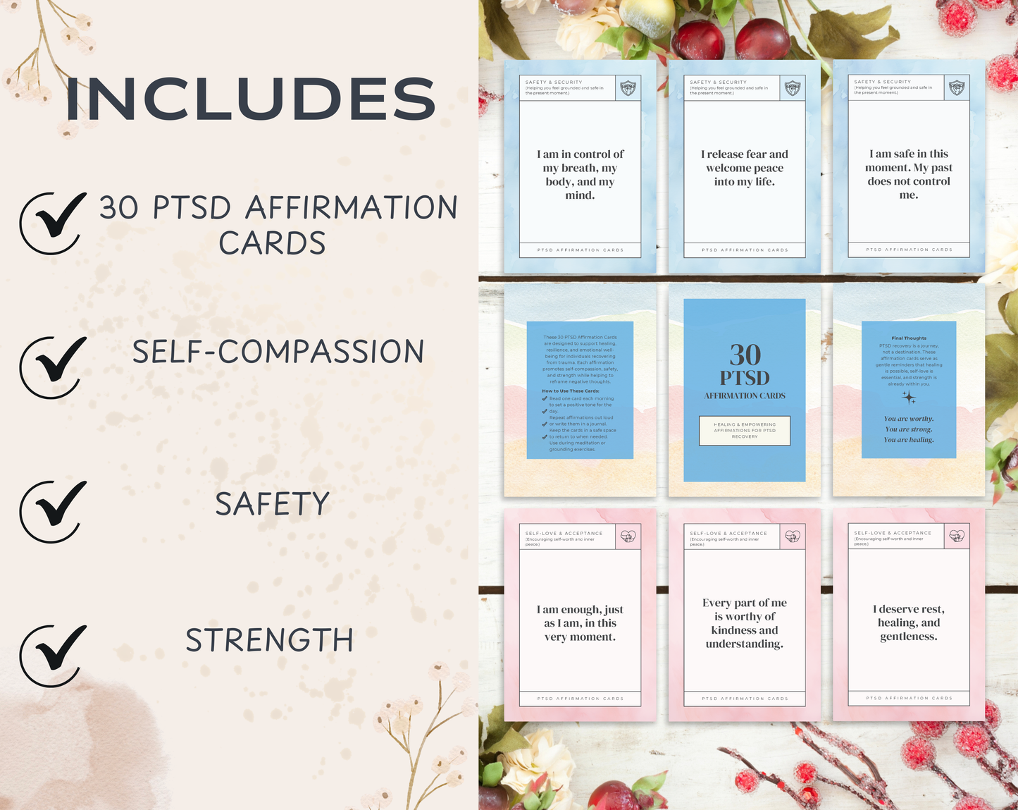 30 PTSD Affirmation Cards