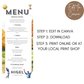60th Birthday Menu