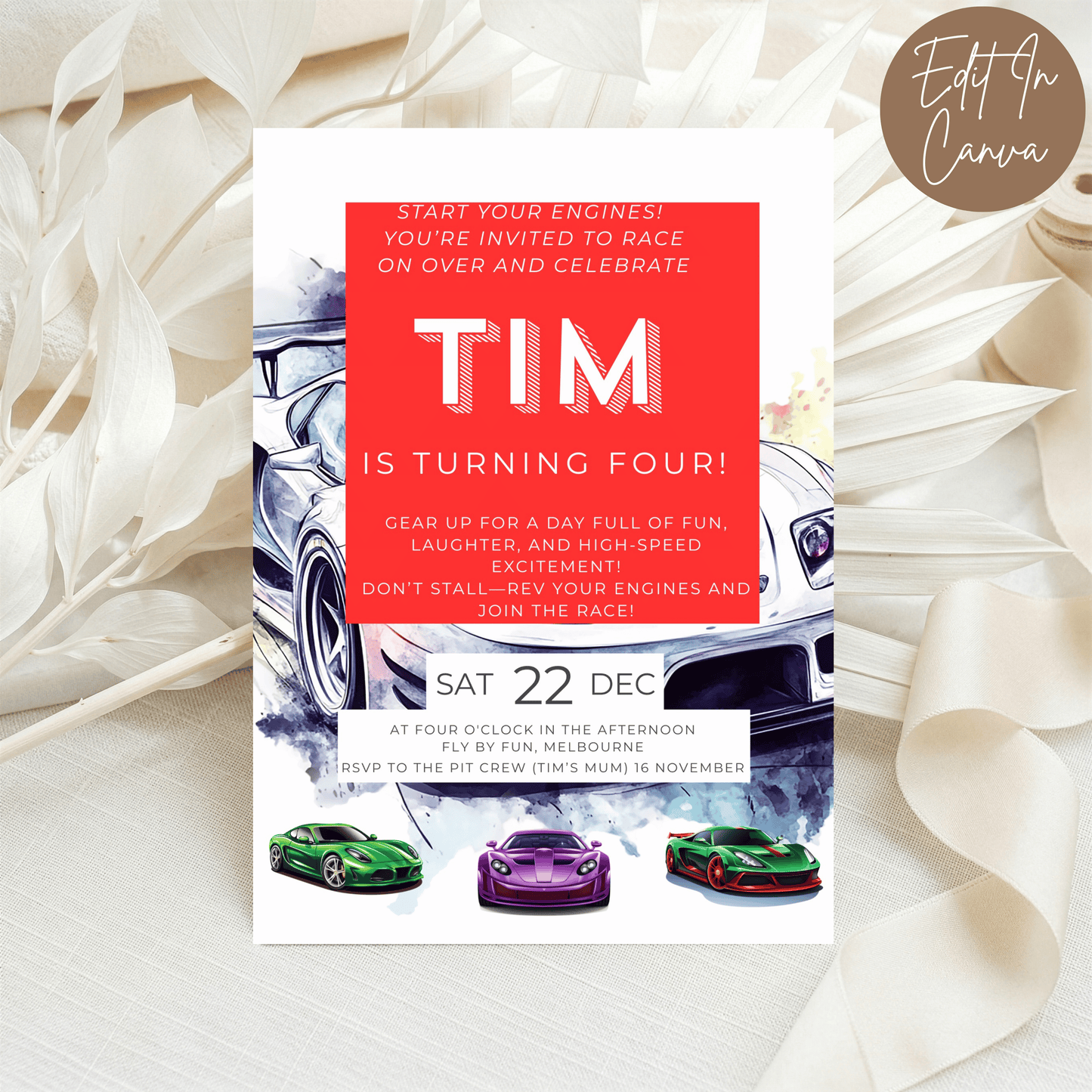 4th Birthday Invitation Male