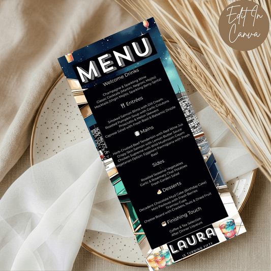 50th Birthday Menu Female