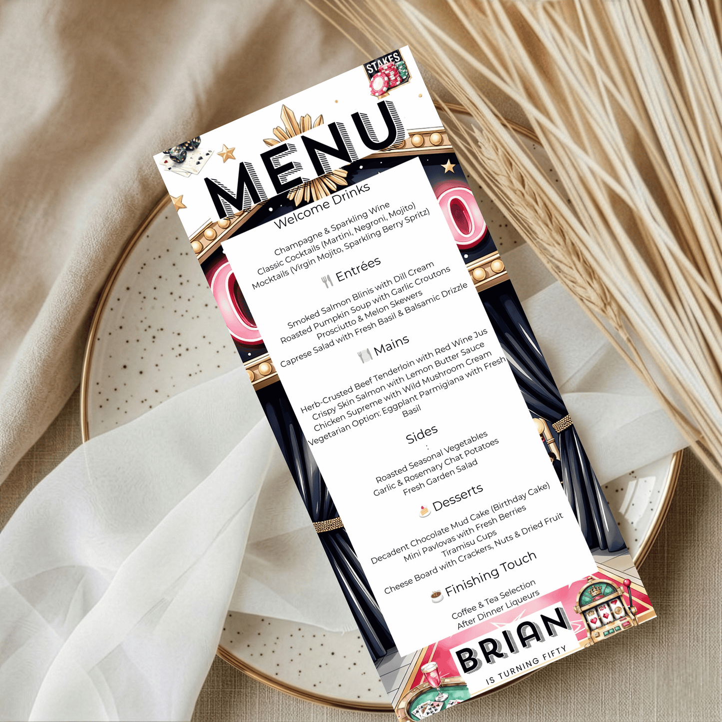 50th Birthday Menu