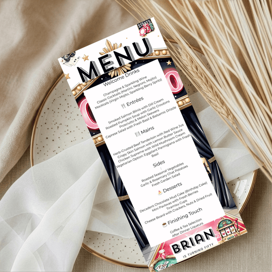 50th Birthday Menu
