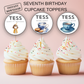 7th Birthday Cupcake Toppers Girl