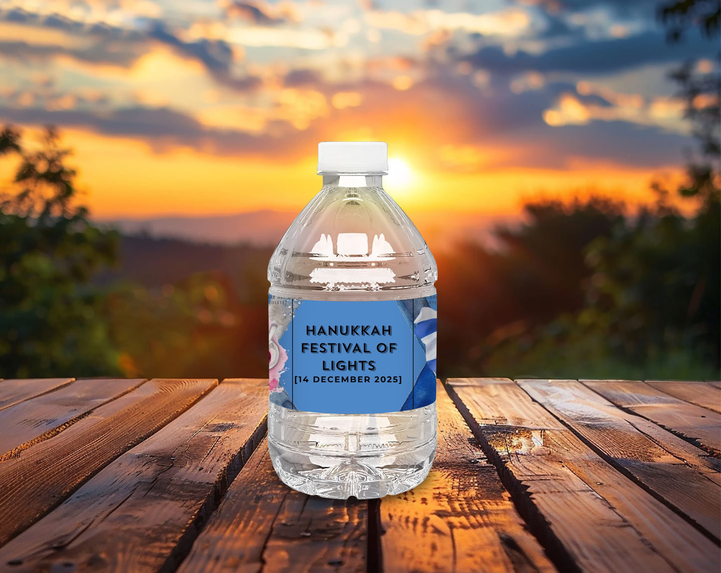 Hanukkah Water Bottle Label