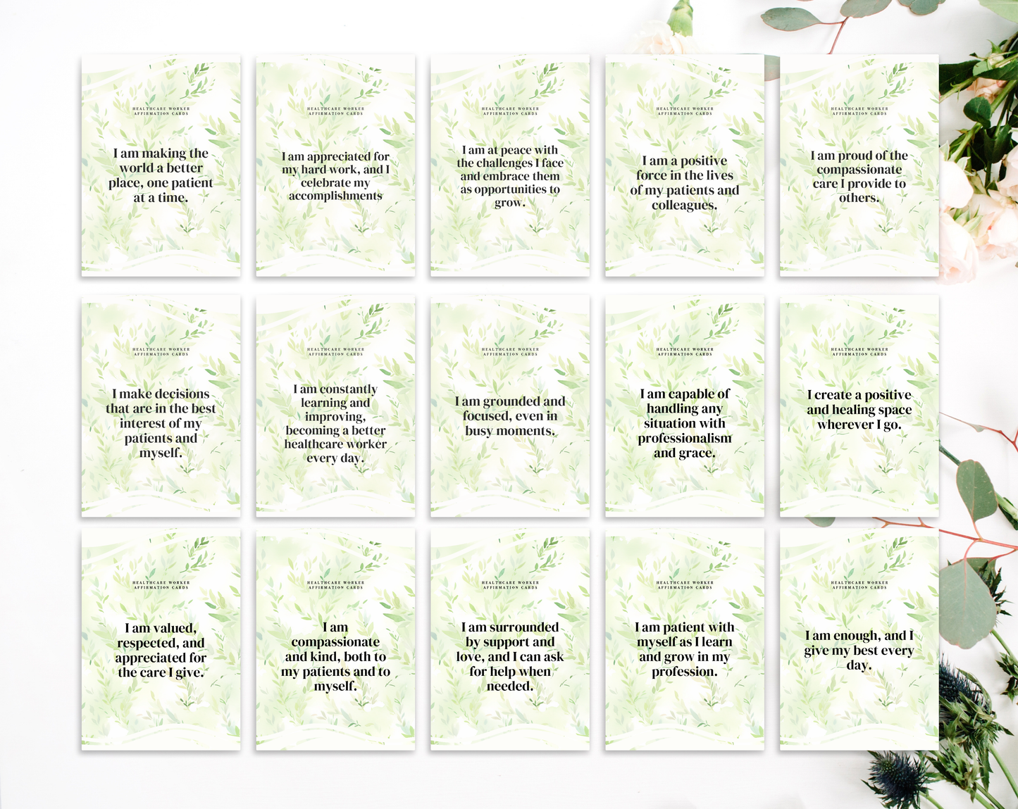 25 Healthcare Worker Affirmation Cards