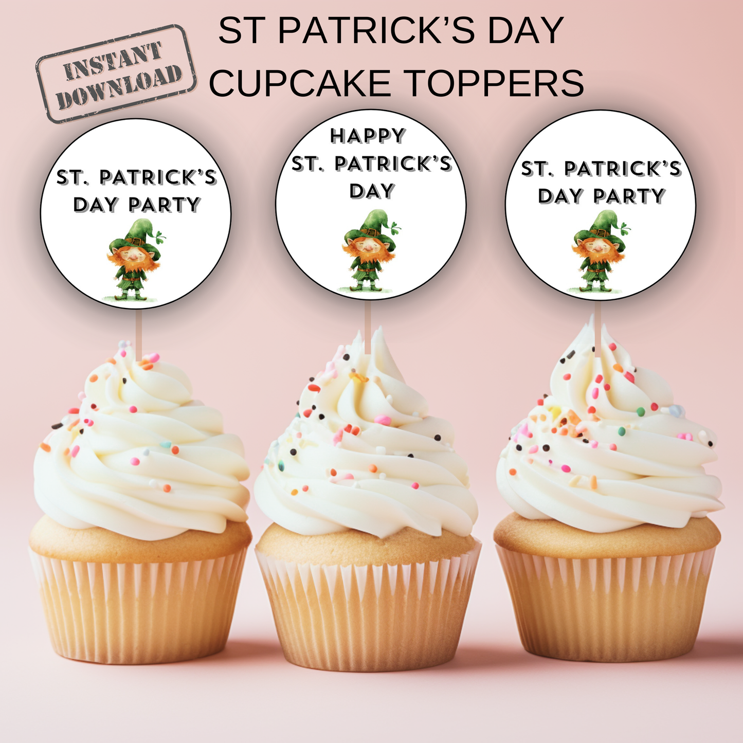 St Patrick's Day Cupcake Toppers