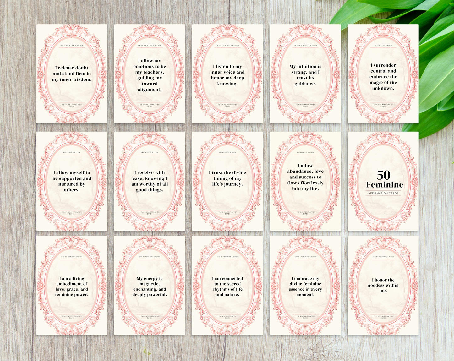 50 Feminine Affirmation Cards