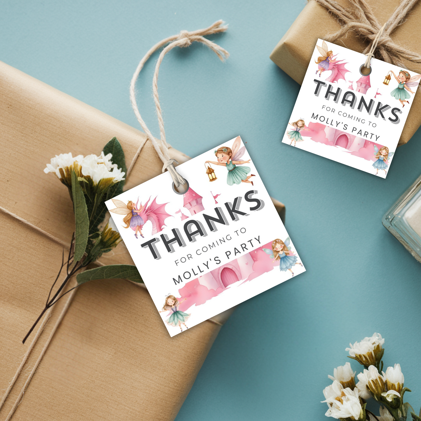 8th Birthday Thank You Tag Girl