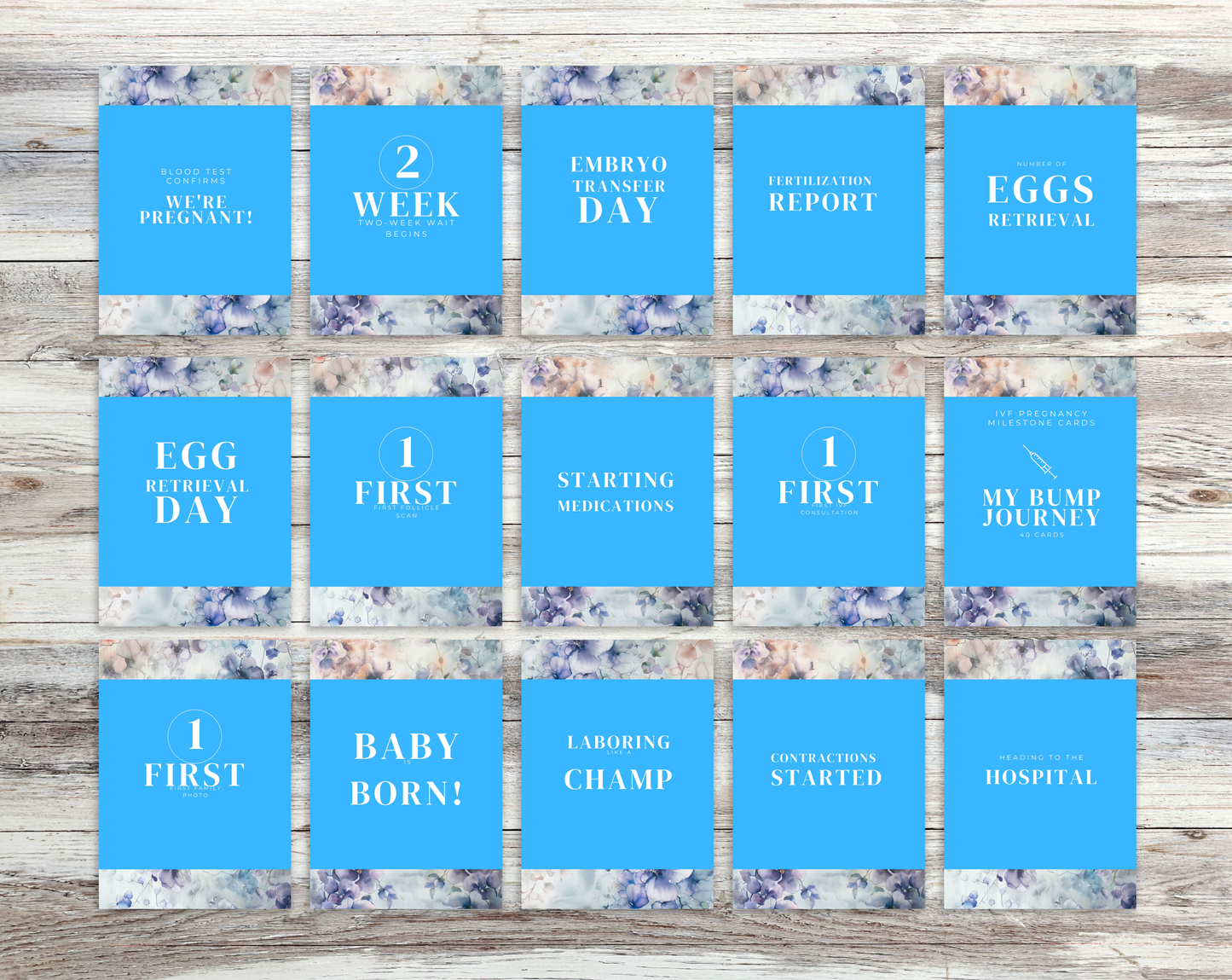 40 IVF Pregnancy Milestone Cards