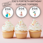40th Birthday Cupcake Toppers Woman