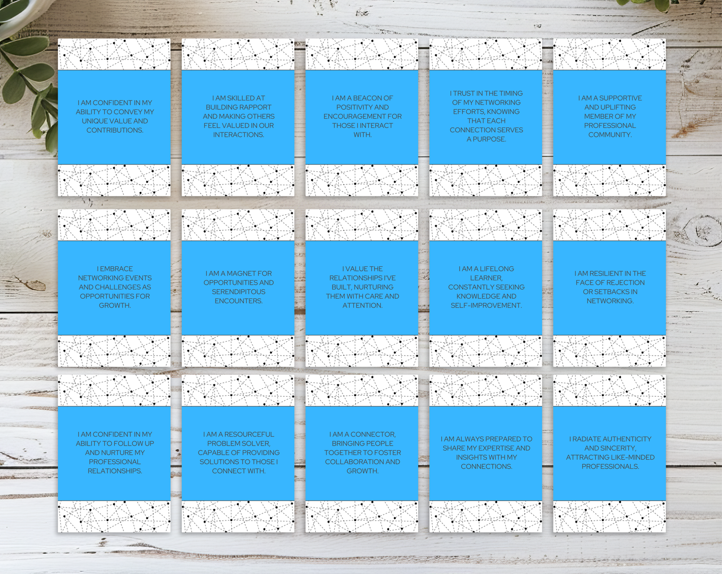 30 Networking Affirmation Cards