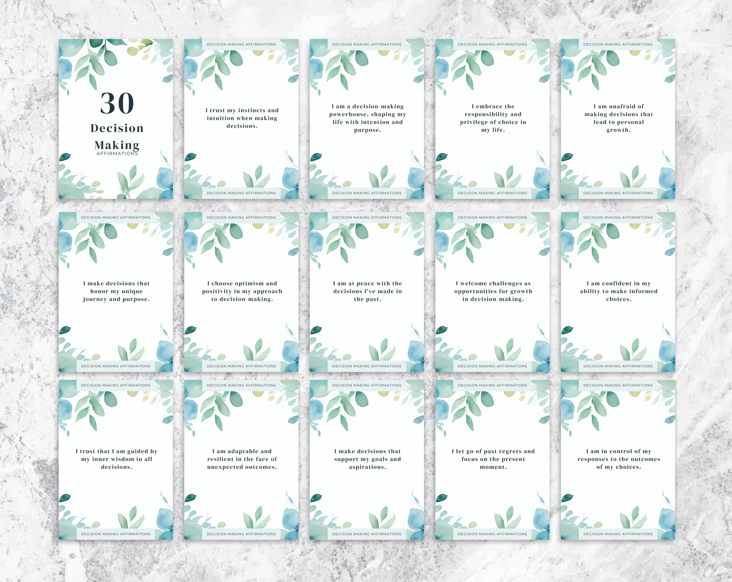 30 Decision Making Affirmation Cards
