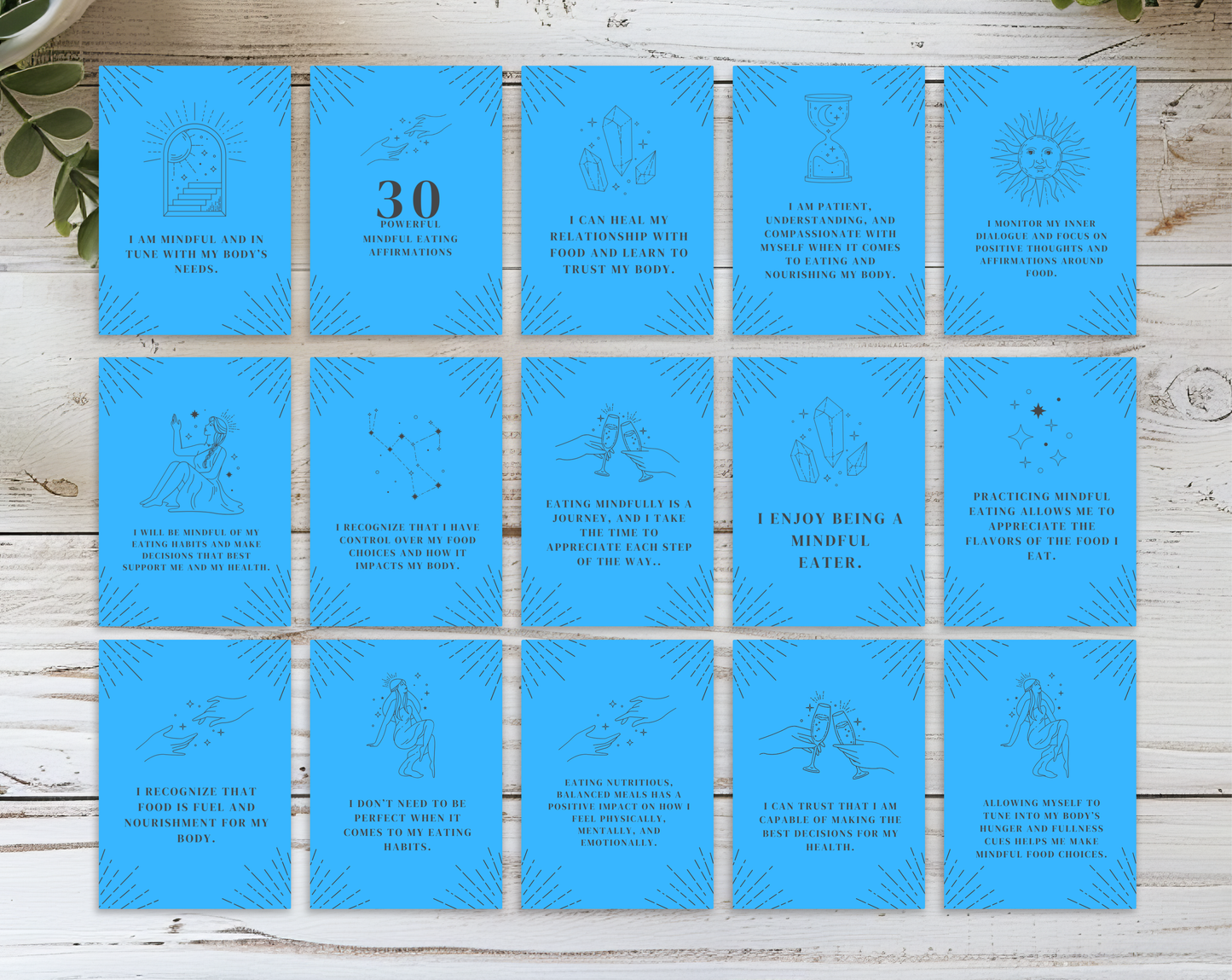 30 Mindful Eating Affirmation Cards