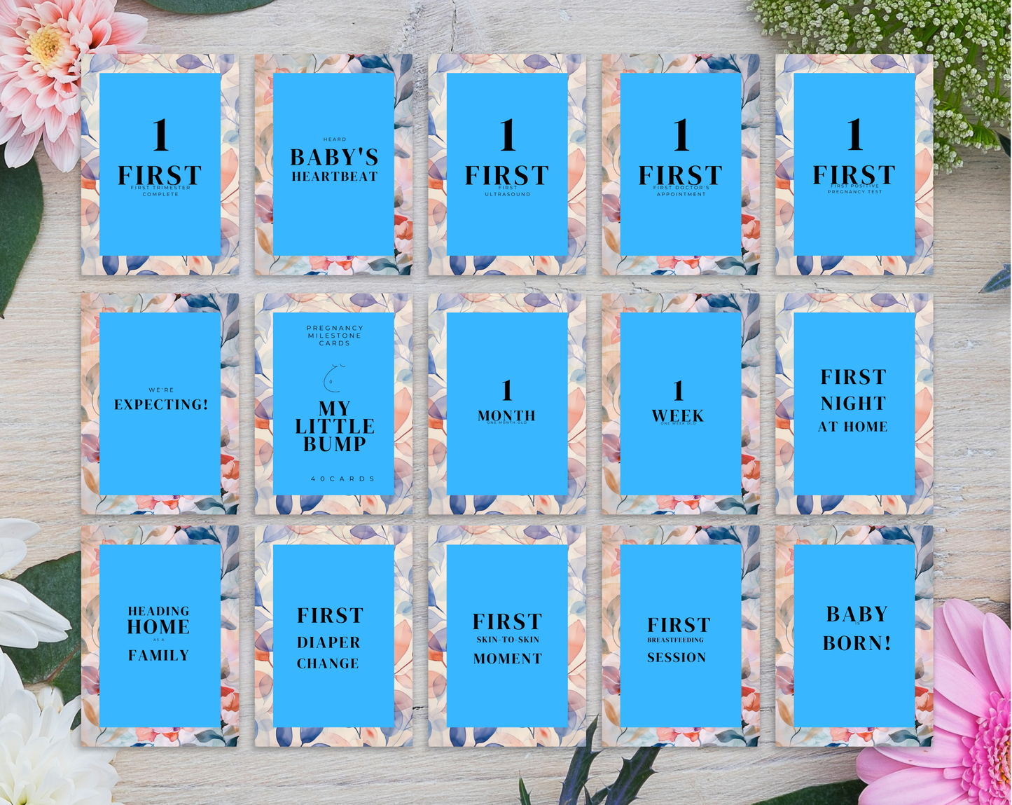 40 Pregnancy Milestone Cards