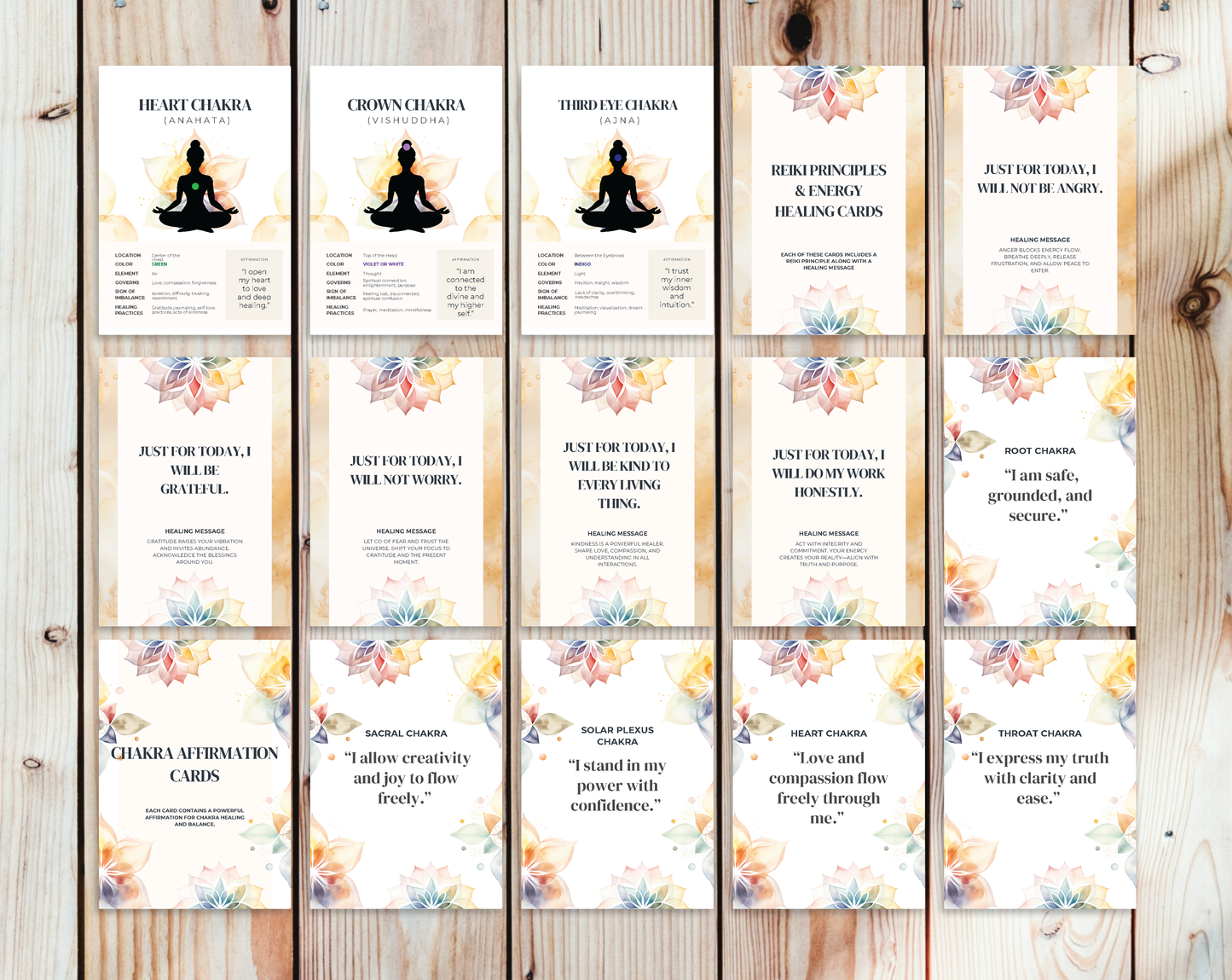 30 Chakra Affirmation Cards
