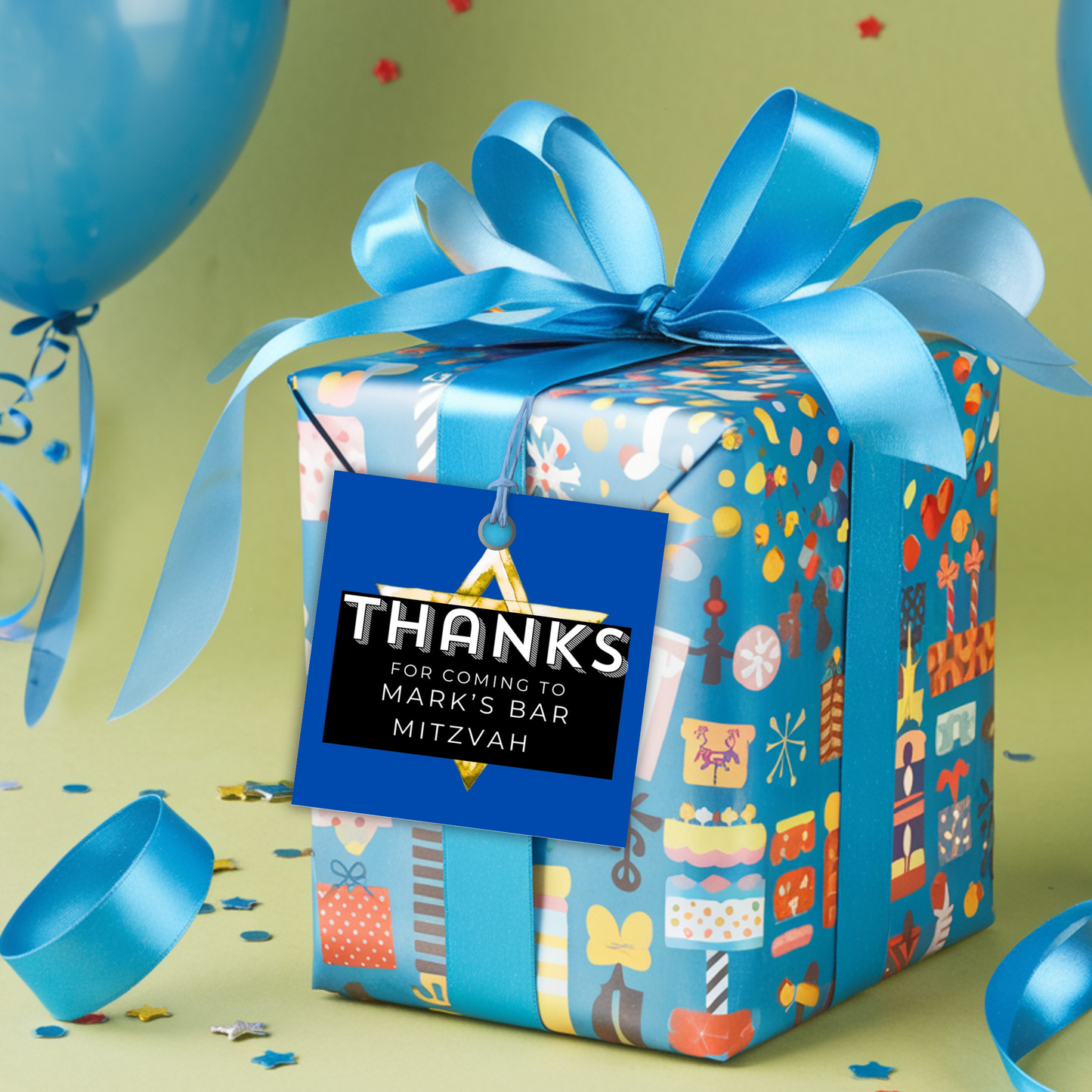 Bar Mitzvah Thank You Tag