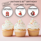 80th Birthday Cupcake Toppers Man