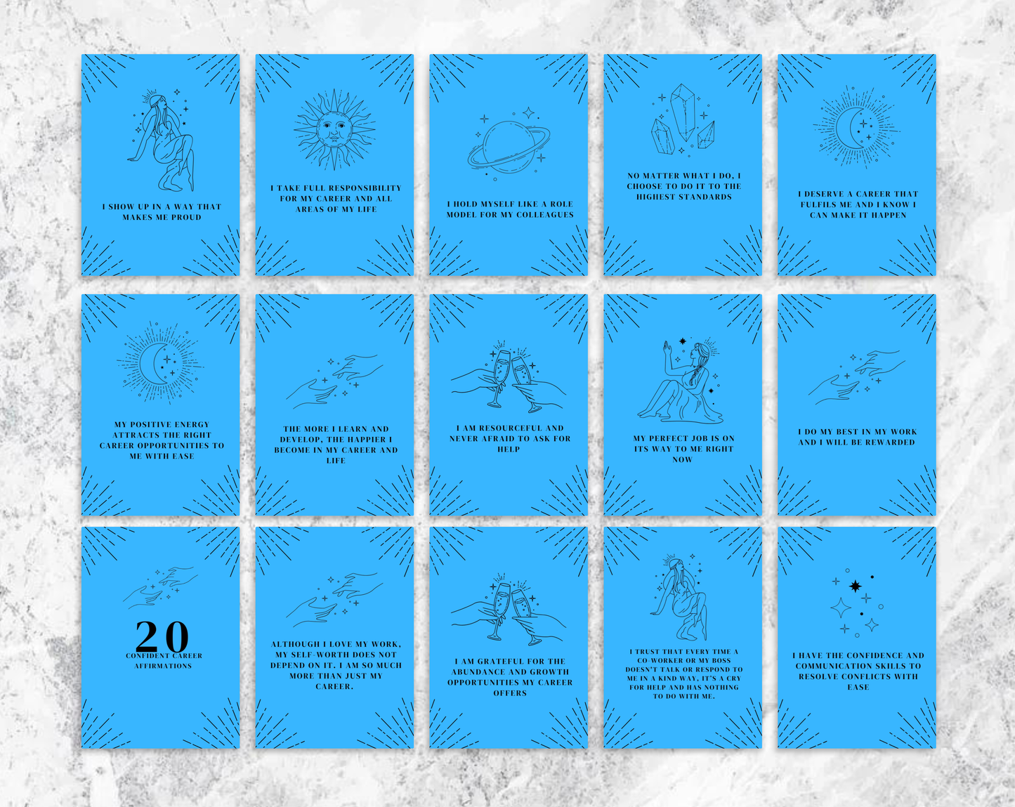 20 Confident Career Affirmation Cards