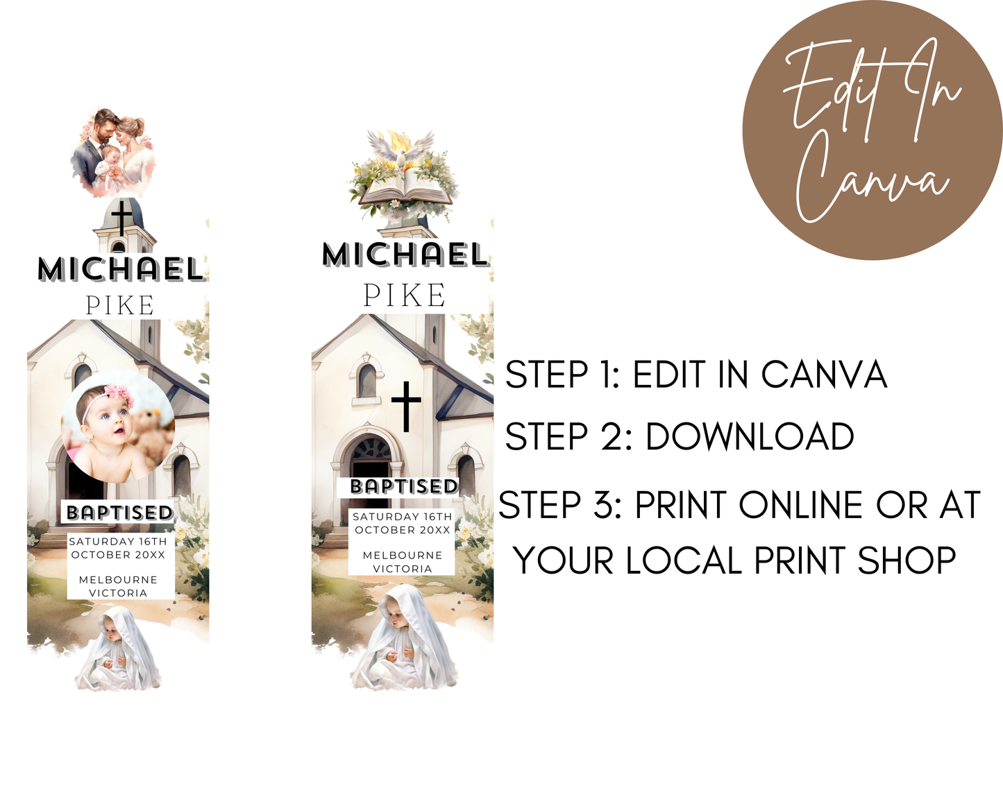 Baptism Bookmarks Male