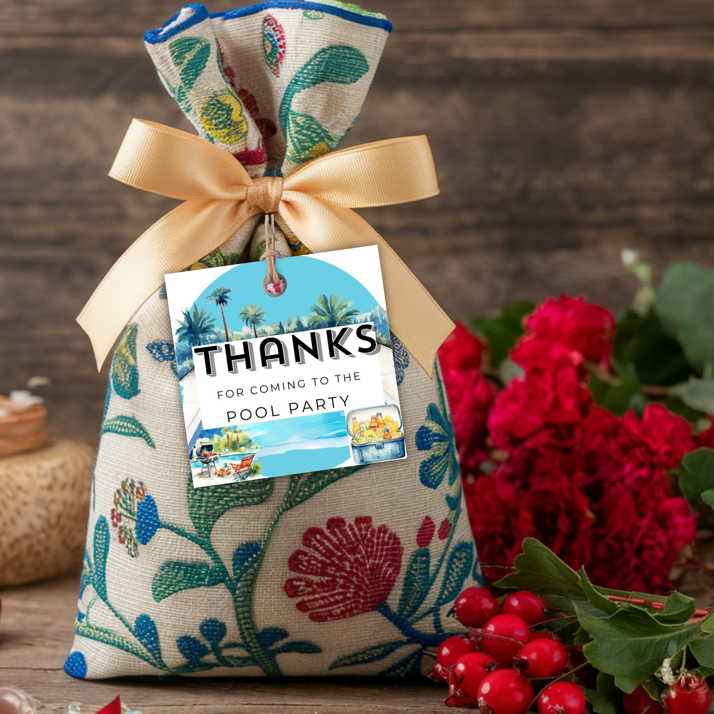 Pool Party Thank You Tags