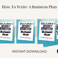How To Write A Business Plan